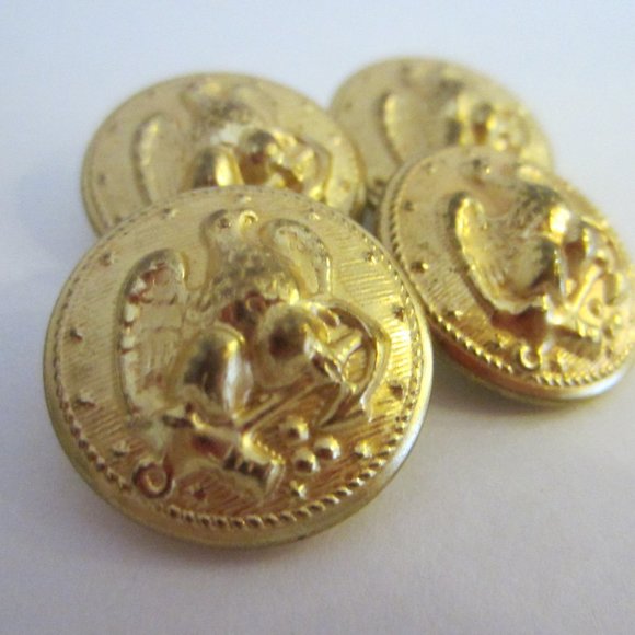 Brass American Waterbury Button Co Conn E Pluribus Unum Superior Buttons - Picture 12 of 12